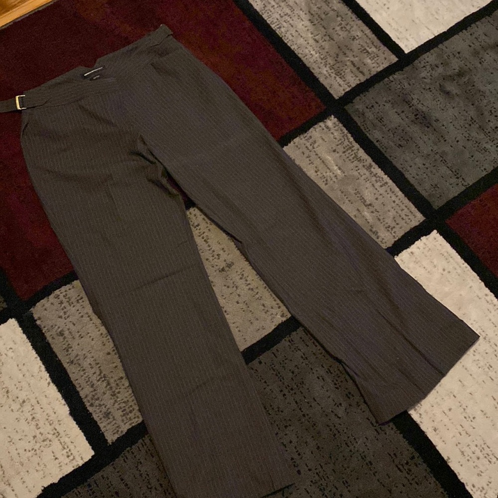 Dress pants with pink pin stripe